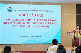 Image Tổ chức Khóa đào tạo “Xác định hàm lượng cereulide trong thực phẩm bằng phương pháp sắc ký lỏng khối phổ LC-MS/MS”